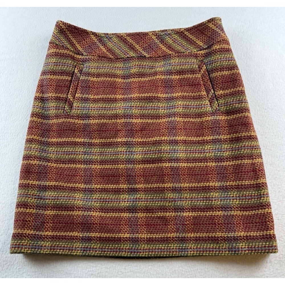 Talbots Womens Petite 2P Wool Blend Plaid Check Skirt - Picture 1 of 14